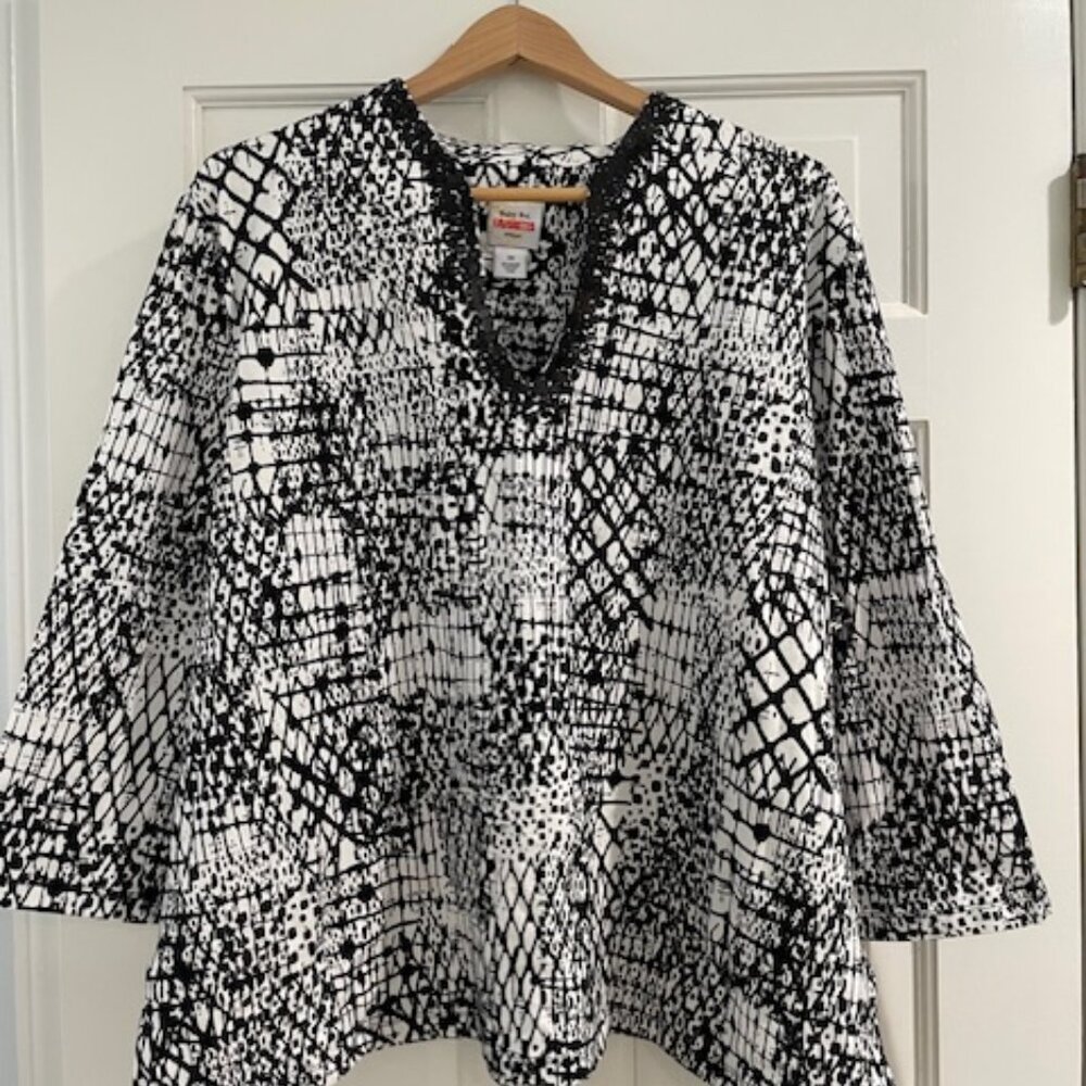 Ruby Rd. Snake Skin-esque Pattern Top - 3x - Picture 1 of 6